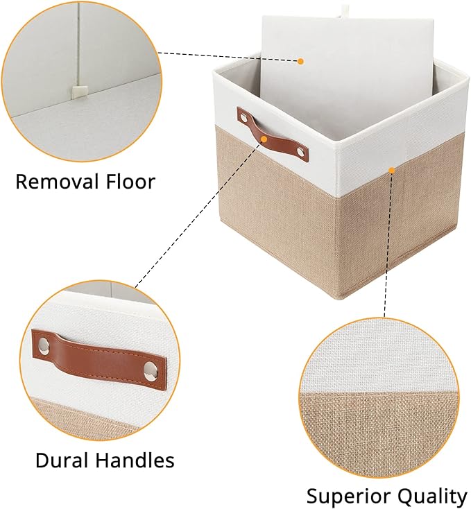 DULLEMELO 11 inch Cube Storage Bins, Fabric Storage Cubes - Image 4