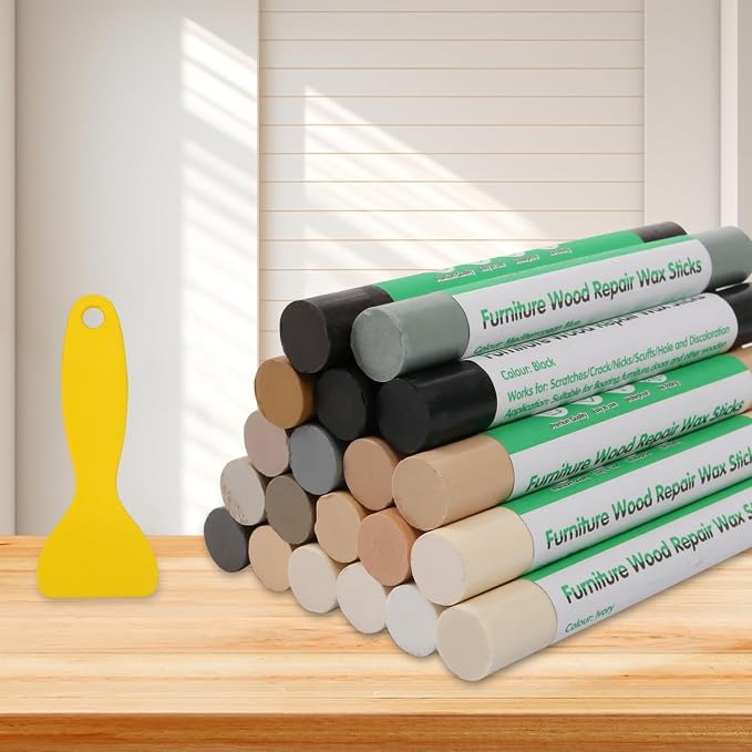 Furniture Markers Touch Up, 20 Colors Wood Filler Sticks, Wood Wax Crayons by Hosifiy
