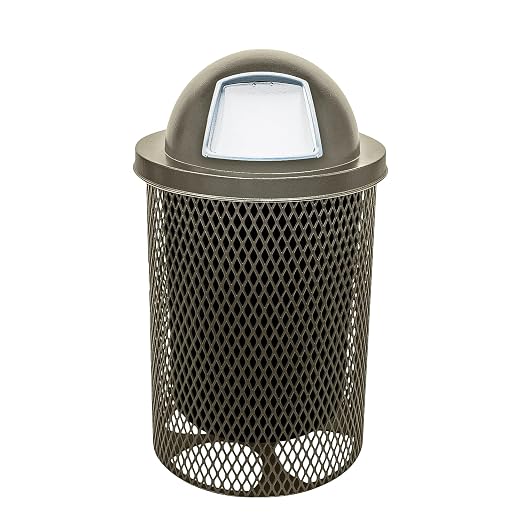 COATEDOUTDOORFURNITURE 32-Gallon Heavy-Duty Expanded Metal Round Trash by CoatedOutdoorFurniture