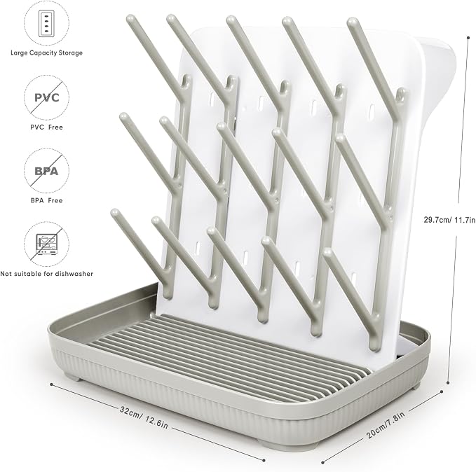 Termichy Baby Bottle Drying Rack: Large Vertical Bottle Dryer Rack Holder - Image 5