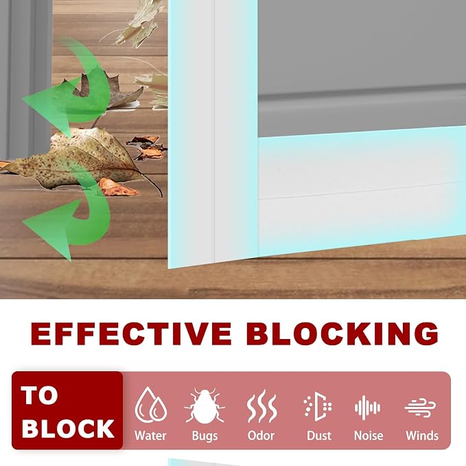 Weather Stripping Self Adhesive Door Draft Stopper Flexible Shower Door Bottom - Image 3
