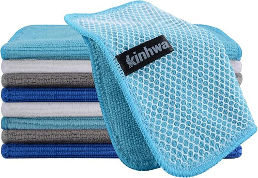 KinHwa Kitchen Washcloths for Dishes Absorbent Microfiber Dish Cloths Quick Dry by KinHwa