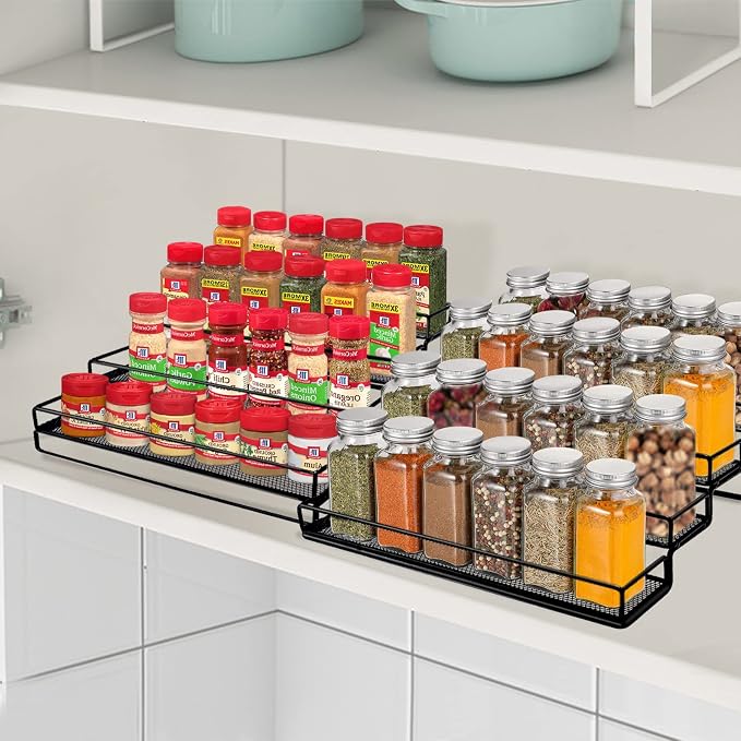 Spice Rack Organizer for Cabinet, 4 Tier Seasoning Organizer, Expandable Shelf - Image 4
