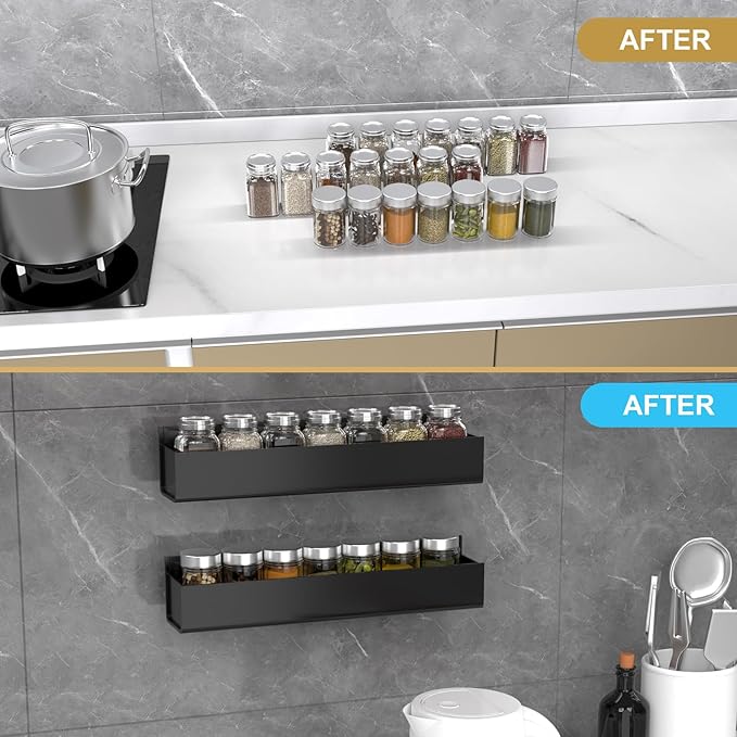 PMMASTO Adhesive Acrylic Spice Rack Organizer - Image 4
