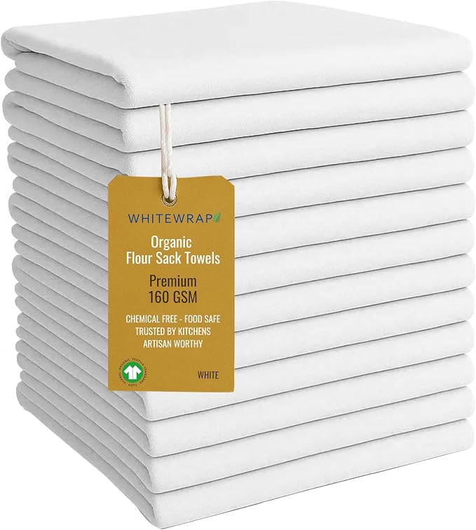 Flour Sack Towels| Tea Towel for Crafts| Kitchen Dish Cotton Blank Towel for by WHITEWRAP