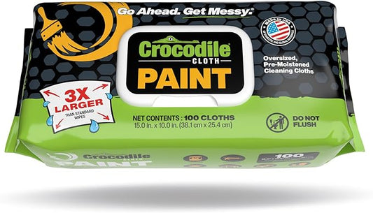 Crocodile Cloth Paint Cleaning Wipes – 100 Count Heavy-Duty Cleaning Cloths by CrocodileCloth