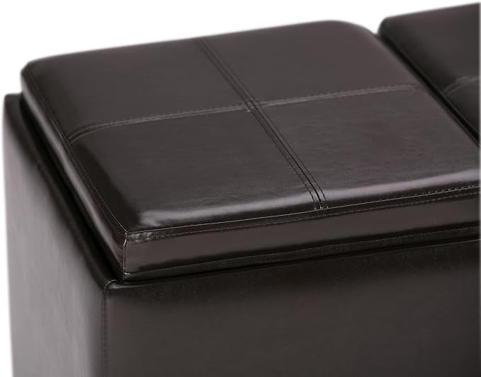 SIMPLIHOME Avalon 42 inch Wide Contemporary Rectangle Storage Ottoman in
