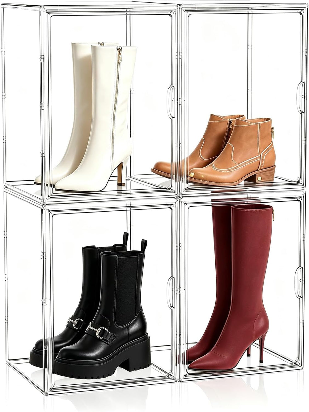 Boot Storage Organizer Tall Boot Storage Box, 4 Pack