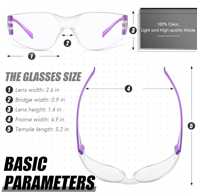 Chumia 64 Pcs Kids Safety Glasses Scratch Impact Resistant Safety Goggles Anti - Image 2