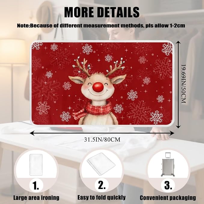 Red Ironing Pad Christmas Ironing Blanket Thick Travel Iron Pad Heat Resistant - Image 7