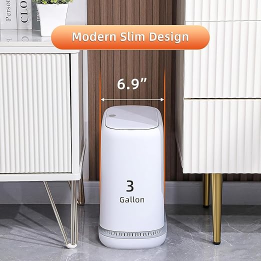 funest Bathroom Trash Can, 3.3 Gallon Slim Trash Can - Image 4
