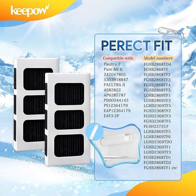 KEEPOW Paultra2 Refrigerator Air Filter Compatible - Image 2