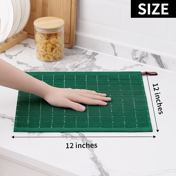 Homaxy 100% Cotton Terry Kitchen Dish Cloths, Ultra Soft and Absorbent Dish - Image 5