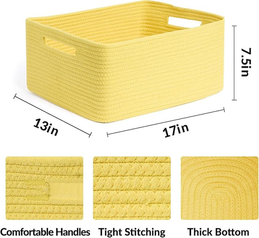 Large Storage Baskets for Organizing, Closet Shelf Baskets for Clothes Blanket - Image 2