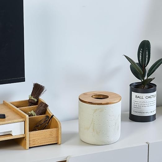 Natural Travertine Textures Beige Mini Trash Can - Image 8