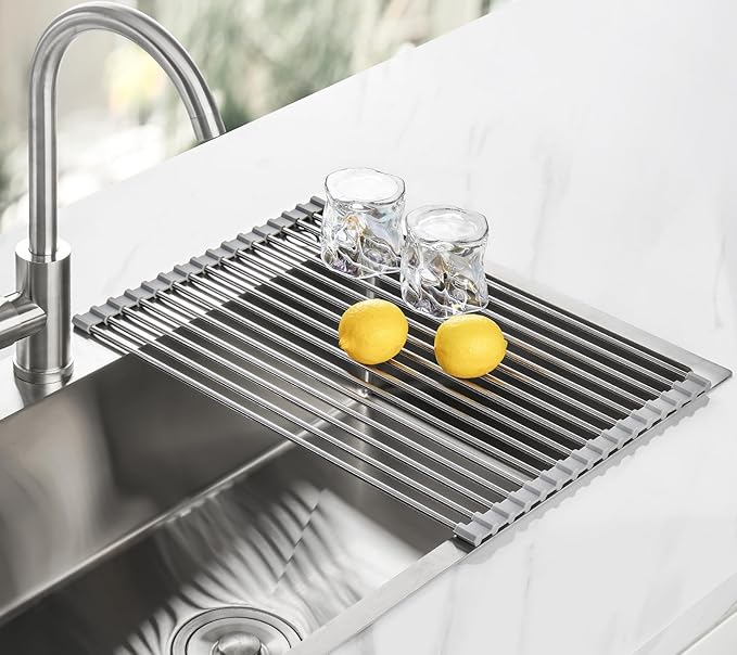 Tomorotec 17.7" x 12.5" Roll Up Dish Drying Rack Over Sink Drying Rack Sink - Image 8