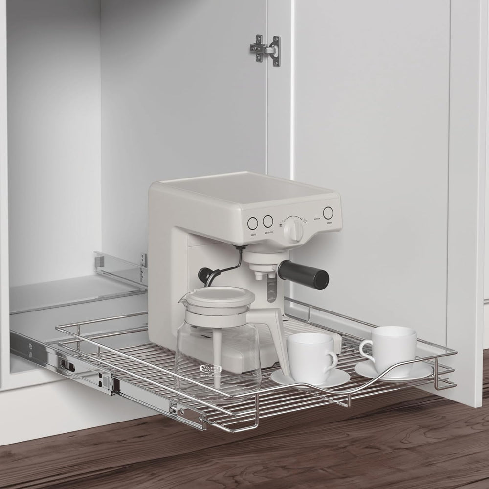 DINDON 1 Tier Pull Out Cabinet Organizer (14" W x 18" D) Heavy-Duty...