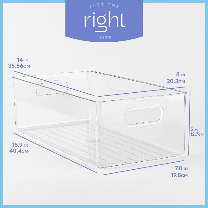 Plastic Food Storage 6 Pack Clear Container Bin - Image 3