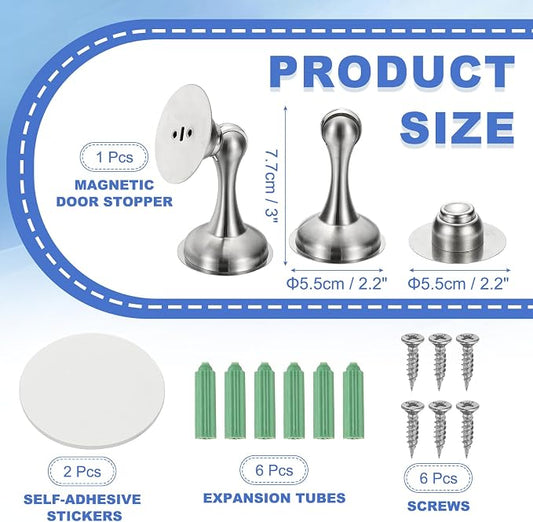 uxcell Magnetic Door Stopper, Stainless Steel Heavy Duty Door Holder, No - Image 2
