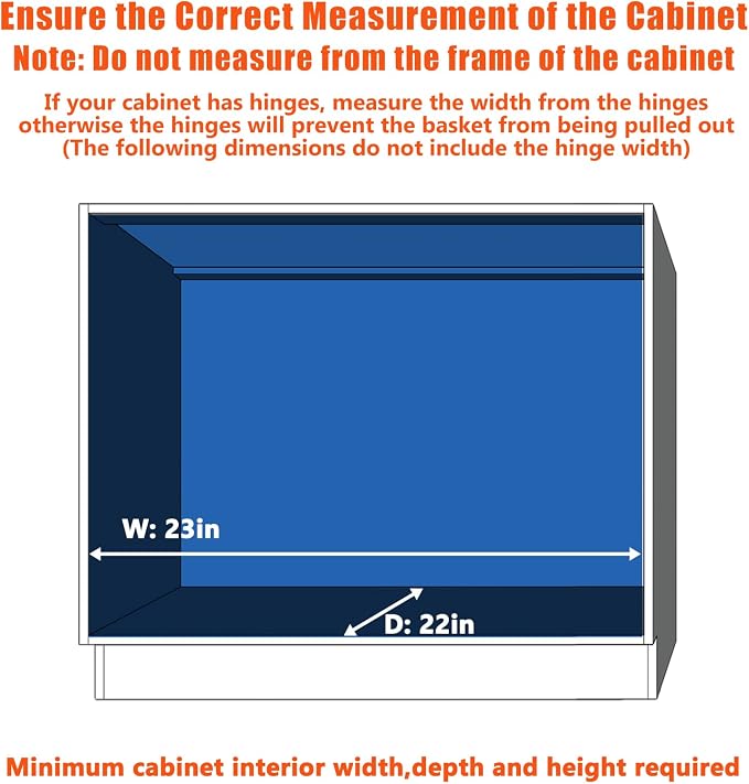ROOMTEC Pull Out Cabinet Organizer, Cabinet Pull Out Shelves 22½" W x 21½" D - Image 4