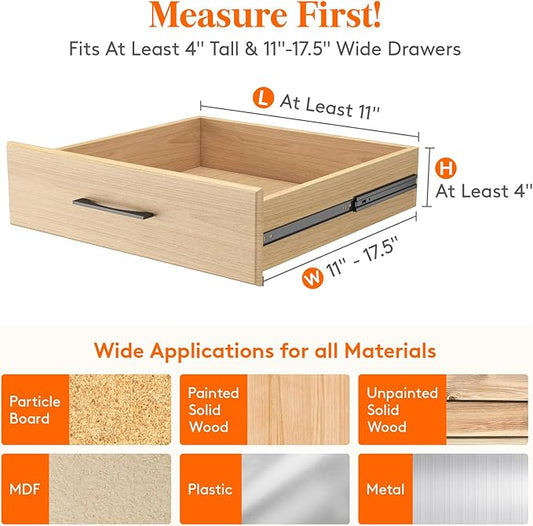 Lifewit 16 Pack Drawer Dividers 4" High, 11-17" Adjustable Drawer Organizers - Image 2