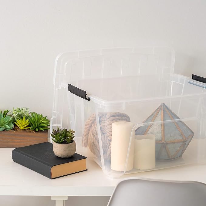 IRIS USA 32 Qt Stackable Plastic Storage Bins - Image 8