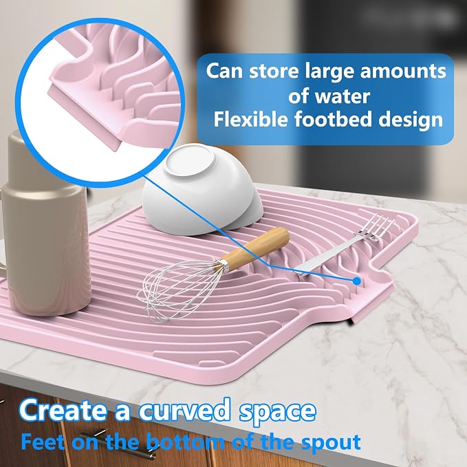 Dish Drying Matt for Kitchen Counter, Kitchen Dry Mats for Dishes Drying Pad - Image 5