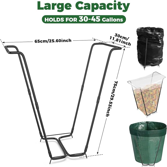 Outdoor Trash Bag Holder Metal Garden Trash Bag Holder - Image 2