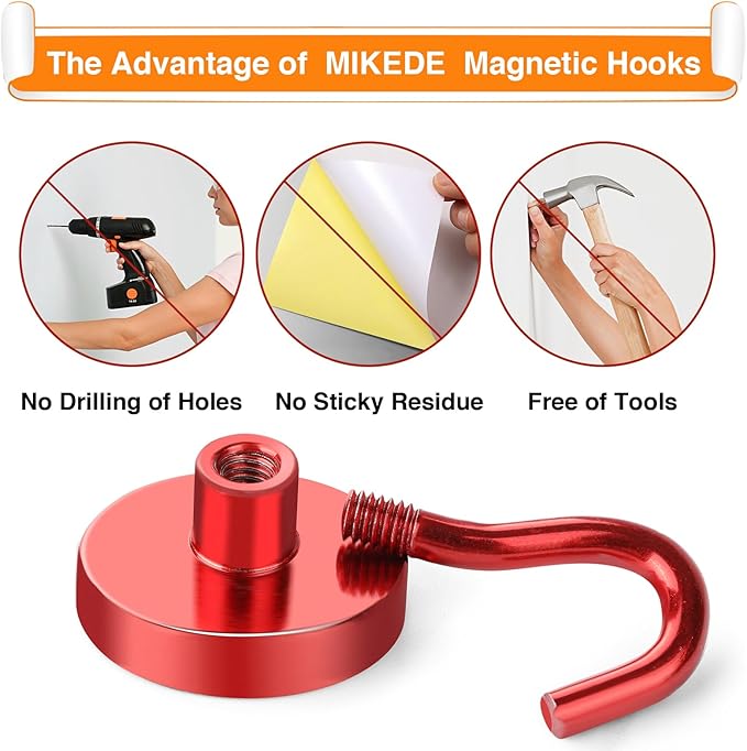 MIKEDE Magnetic Hooks Heavy Duty, 40 Lbs Magnet - Image 4