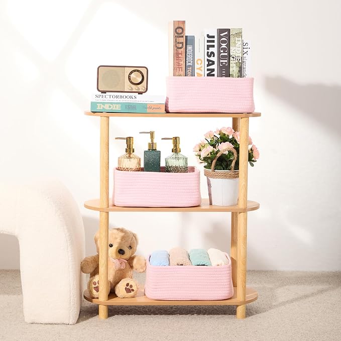 Small Storage Baskets for Organizing | Closet Organizer Bins | Shelf Toy Basket - Image 6