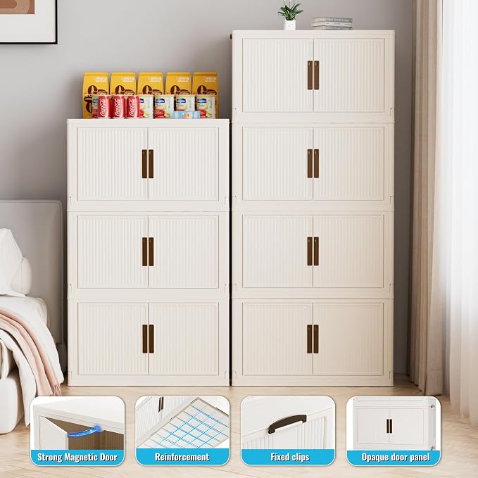 Stackable Storage Bins with Lid 44Gal/176QT Plastic Collapsible Storage Cabinet - Image 3