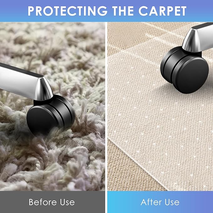 Vicwe Office Chair Mat for Carpeted Floors, Easy Glide Computer Desk Chair Mat - Image 4