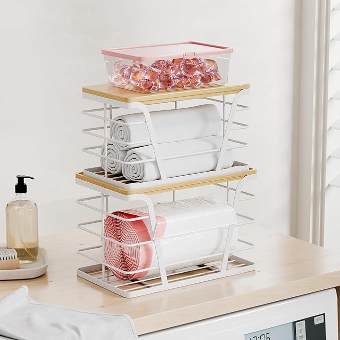 2 Pack Stackable Laundry Room Organization and Storage, Laundry Room Decor and - Image 5