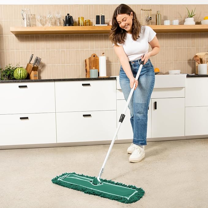 36 Inch Green Commercial Dust Mop & Floor Sweeper - Image 2