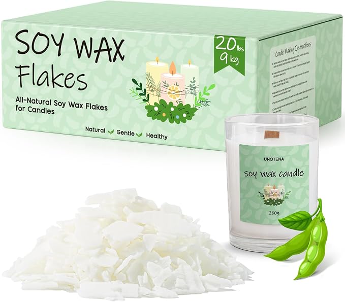UNOTENA Soy Wax Flakes, Natural Candle Wax, Organic Soy Wax by UNOTENACANDLEWAX