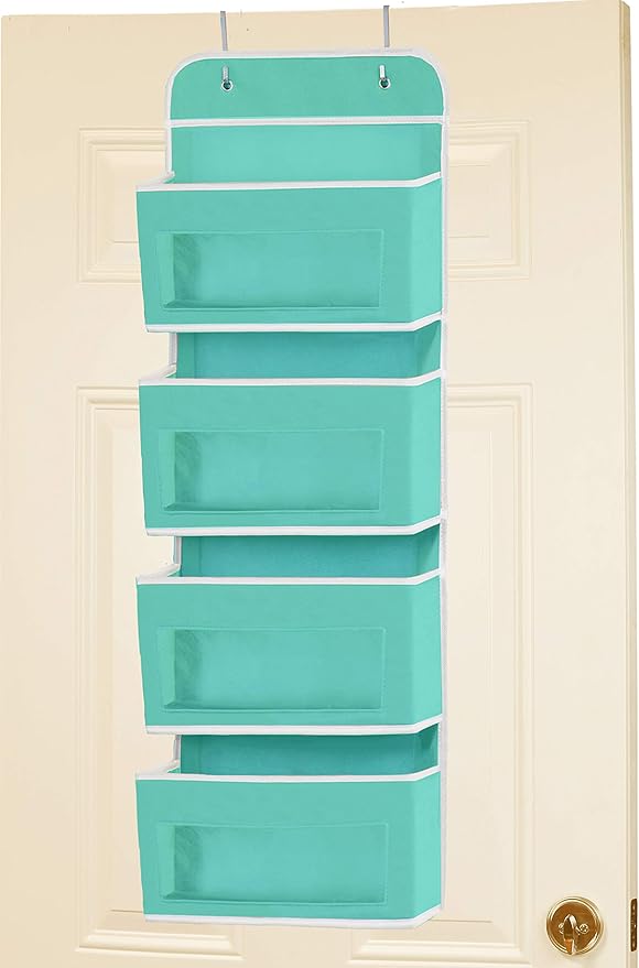 Simple Houseware 4 Clear Window Pocket Over Closet Door Storage Hanging - Image 7