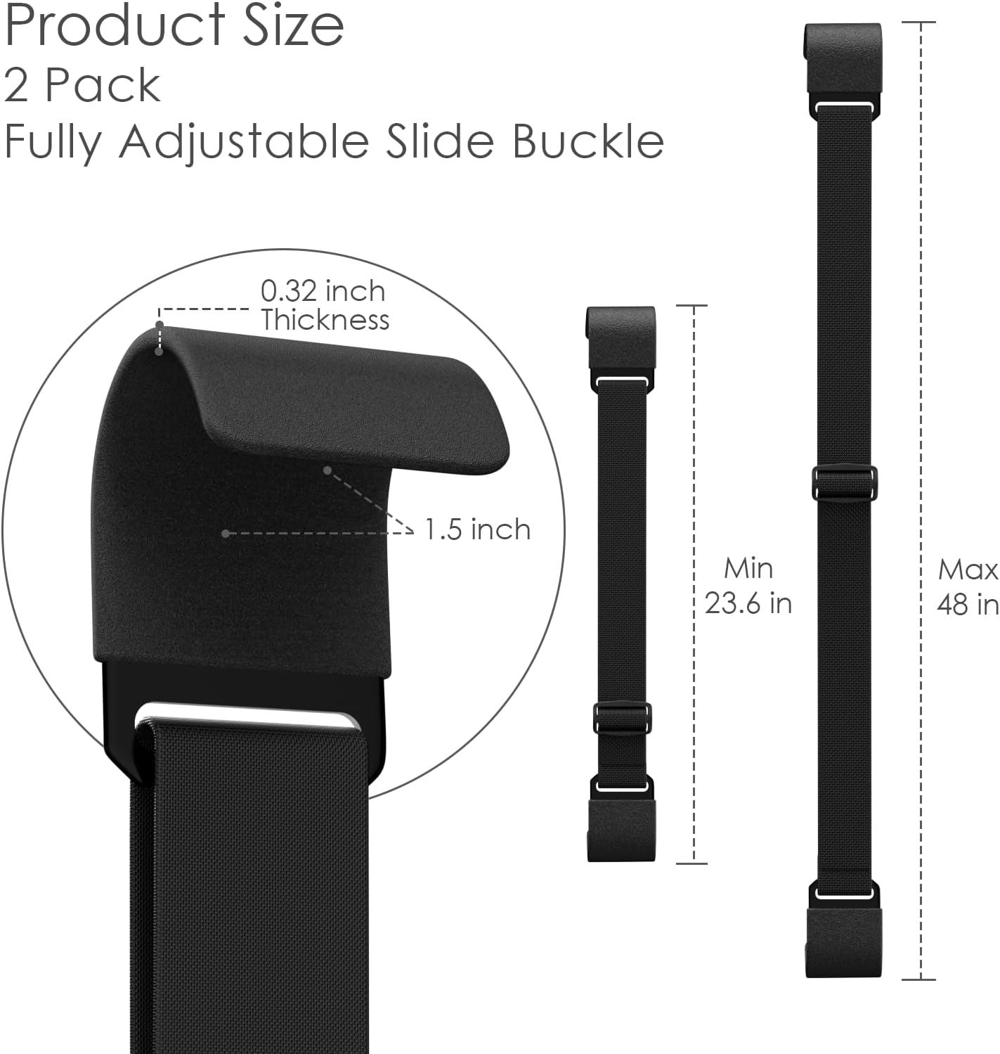 4Pcs Raccoon-Proof Trash Can Locks - Metal Double Claw Strap for 28-96 Gallons, Adjustable Anti-Rust Bungee Cord, Universal Outdoor Waste Bin Lid Lock (Black)