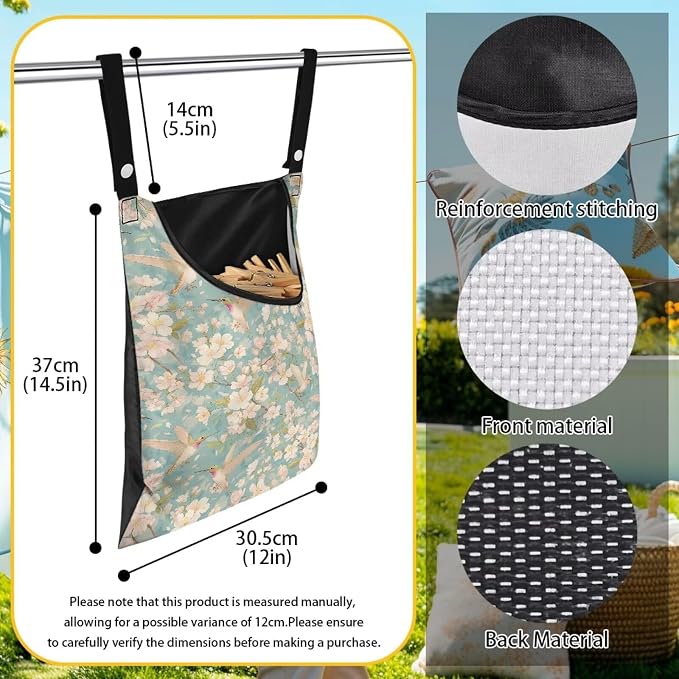 Clothespin Bag, Hanging Laundry Bag, Clothes Lines - Image 6