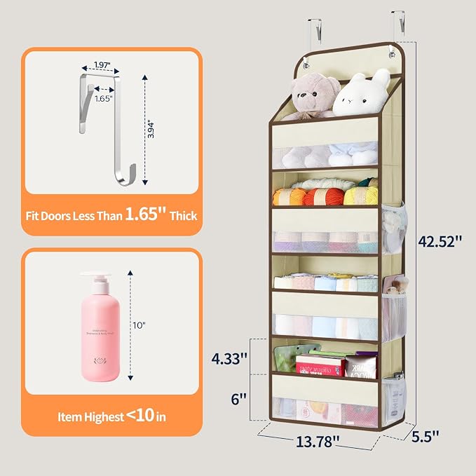 Yecaye Over The Door Organizer, Heavy Duty Hanging Organizers and Storage - Image 2