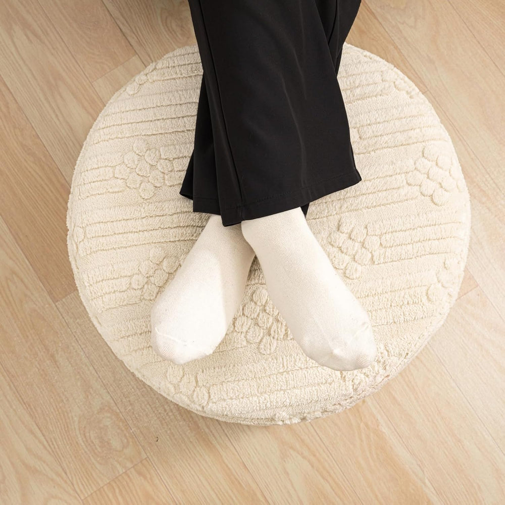 Asuprui Ottoman Foot Rest,Linen,All-in-one Foam Pouf Footstool 20x14 in