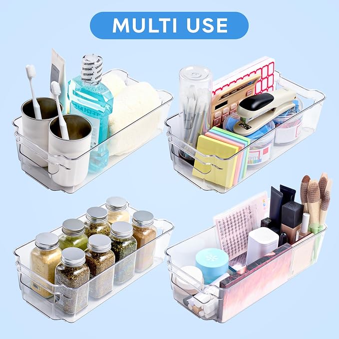 JollyPack 8 Pack Clear Plastic Storage Bins, Pantry Organizers and Storage - Image 7