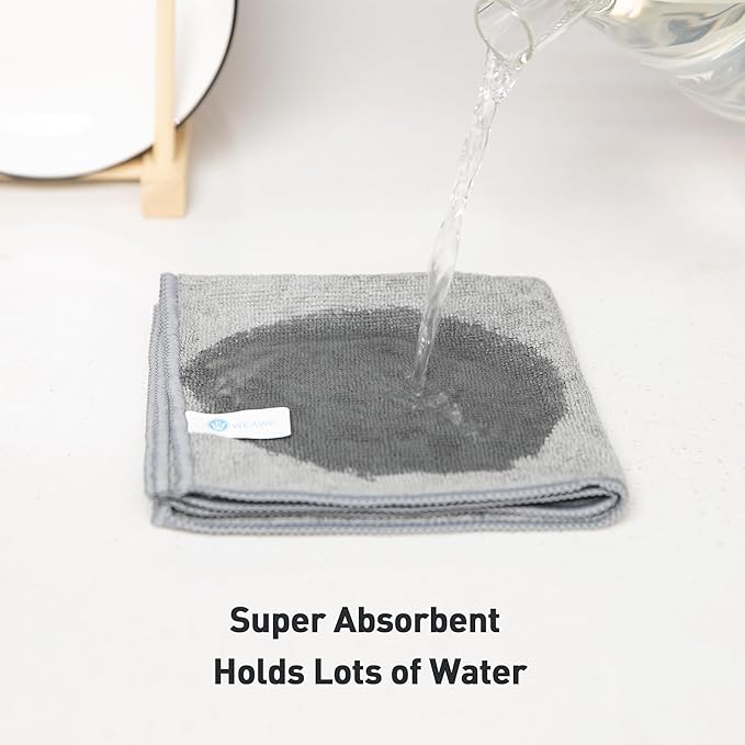 Gray Microfiber Cleaning Cloth 13"x13", Ultra Soft Absorbent Microfiber - Image 4