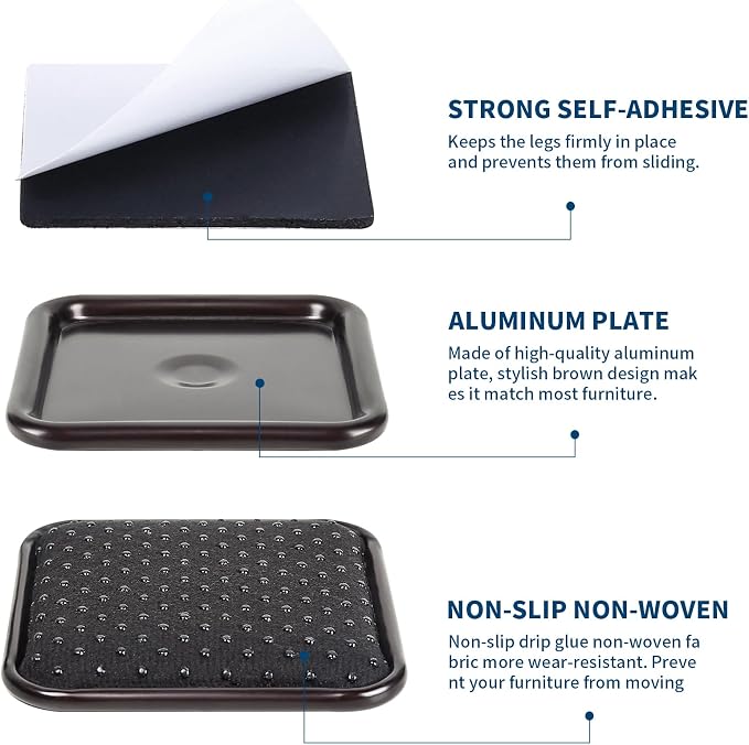 Ezprotekt 2 1/2" Square Non Slip Furniture Pads - Image 3