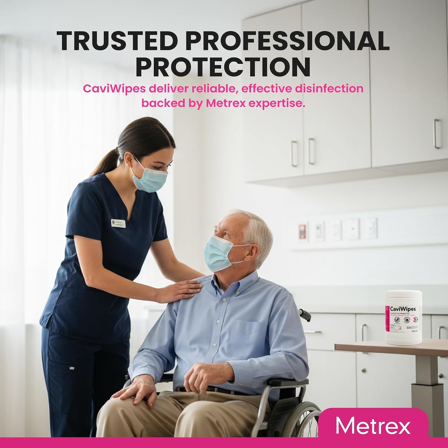 Metrex CaviWipes Disinfecting Wipes, 160 Ct Canister, 4-Pack | Alcohol-Scented, Durable Non-Woven Wipes, Won't Tear or Bunch, Reliable Surface Cleaner, Daily Facility Use