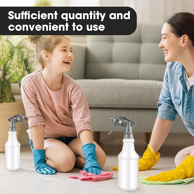 Eccliy 12 Pcs 16 Oz Plastic Spray Bottle, Adjustable Empty Reusable Sprayer - Image 6