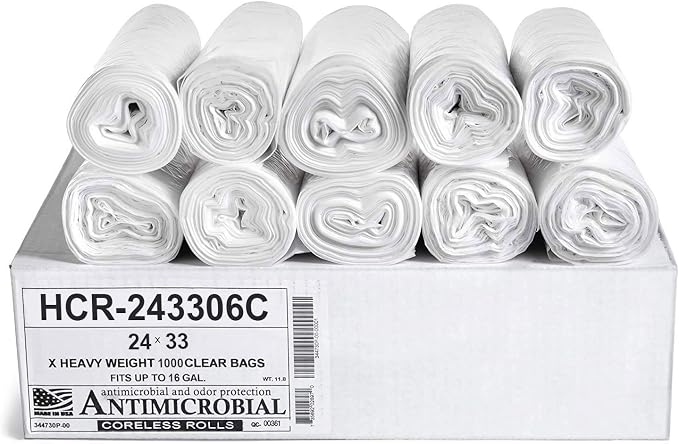 Aluf Plastics High Density Trash Bags, 16 Gallon, 6 Micron, by AlufPlastics