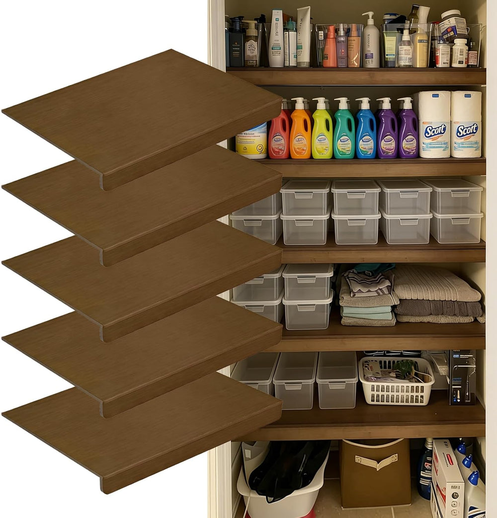 Wood 12x46 in 5-Pack wire rack cover is a anti-warp shelf liner for renters i...