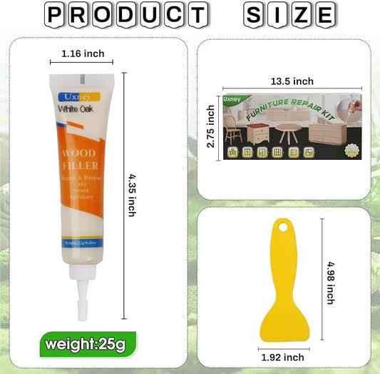 Wood Furniture Repair Kit, 24 Colors Wood Fillers, Scratch Repair Covers & - Image 2