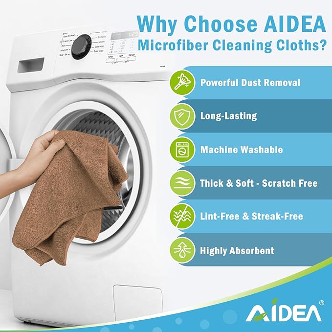 AIDEA Microfiber Cleaning Cloth-12PK, Soft Microfiber Towels - Image 3