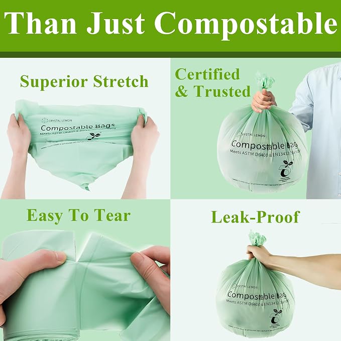 C Crystal Lemon 50 Count Biodegradable Kitchen Food Waste Bags - Image 8